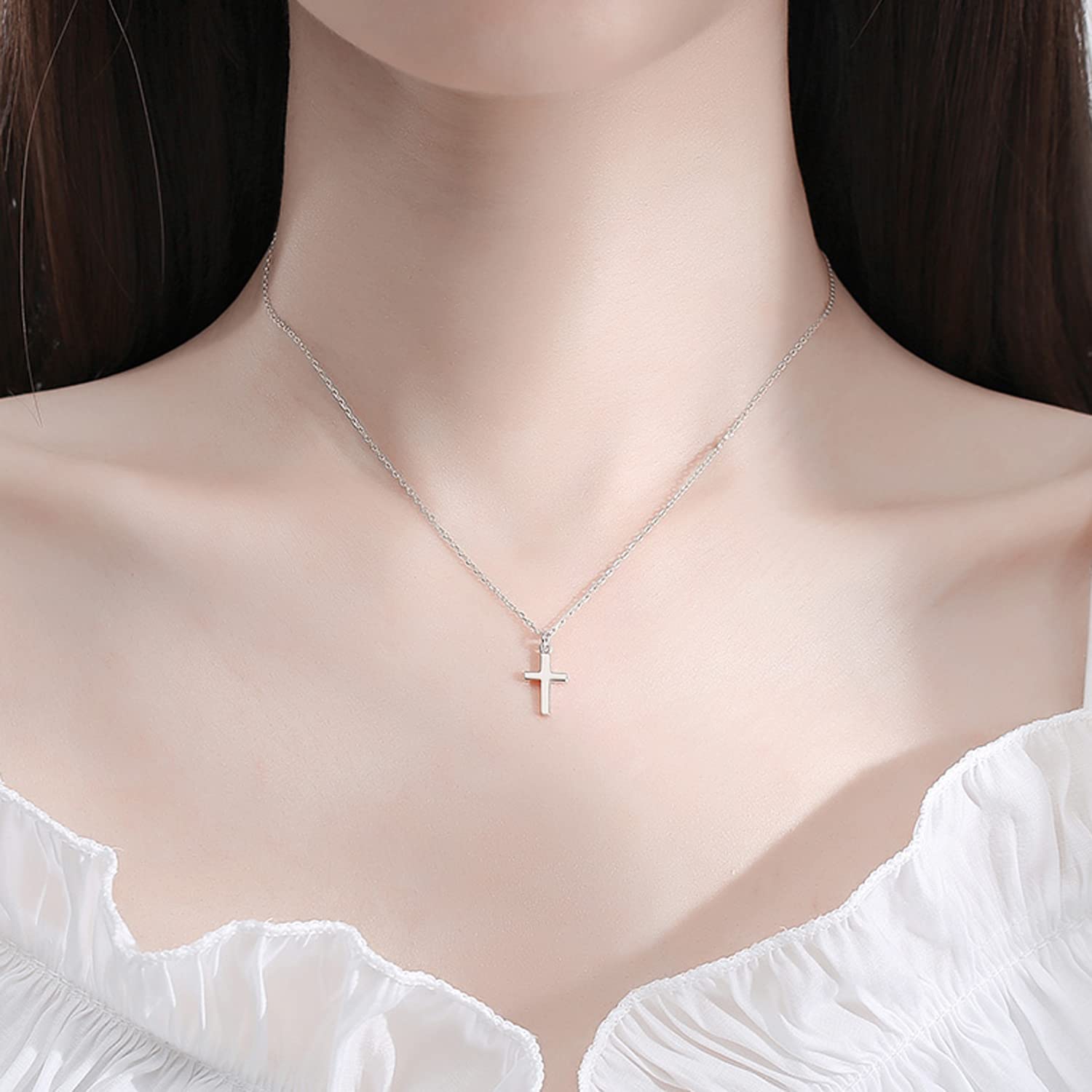 Elegant Small Cross Pendant Necklace for Women - Minimalist Religious Jewelry - Perfect Mothers Day & Birthday Gift - Ideal for Church, Weddings & Everyday Wear