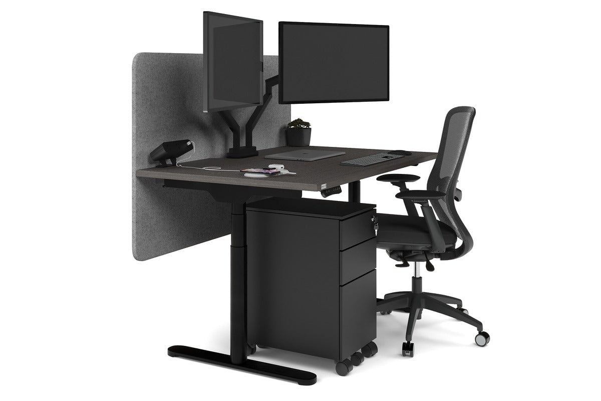 Flexi Premium Height Adjustable Single Workstation Desk - 1400L x 800W with Cable Management - Ergonomic Standing Desk for Home Office & Workspace