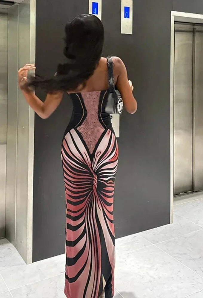 3D Printed High Split Long Dresses for Women - Sexy Party & Night Club Outfits | 2024 Fashion Tube Dress | Perfect for Evening Events, Date Nights & Club Wear (Style C85 BH21)