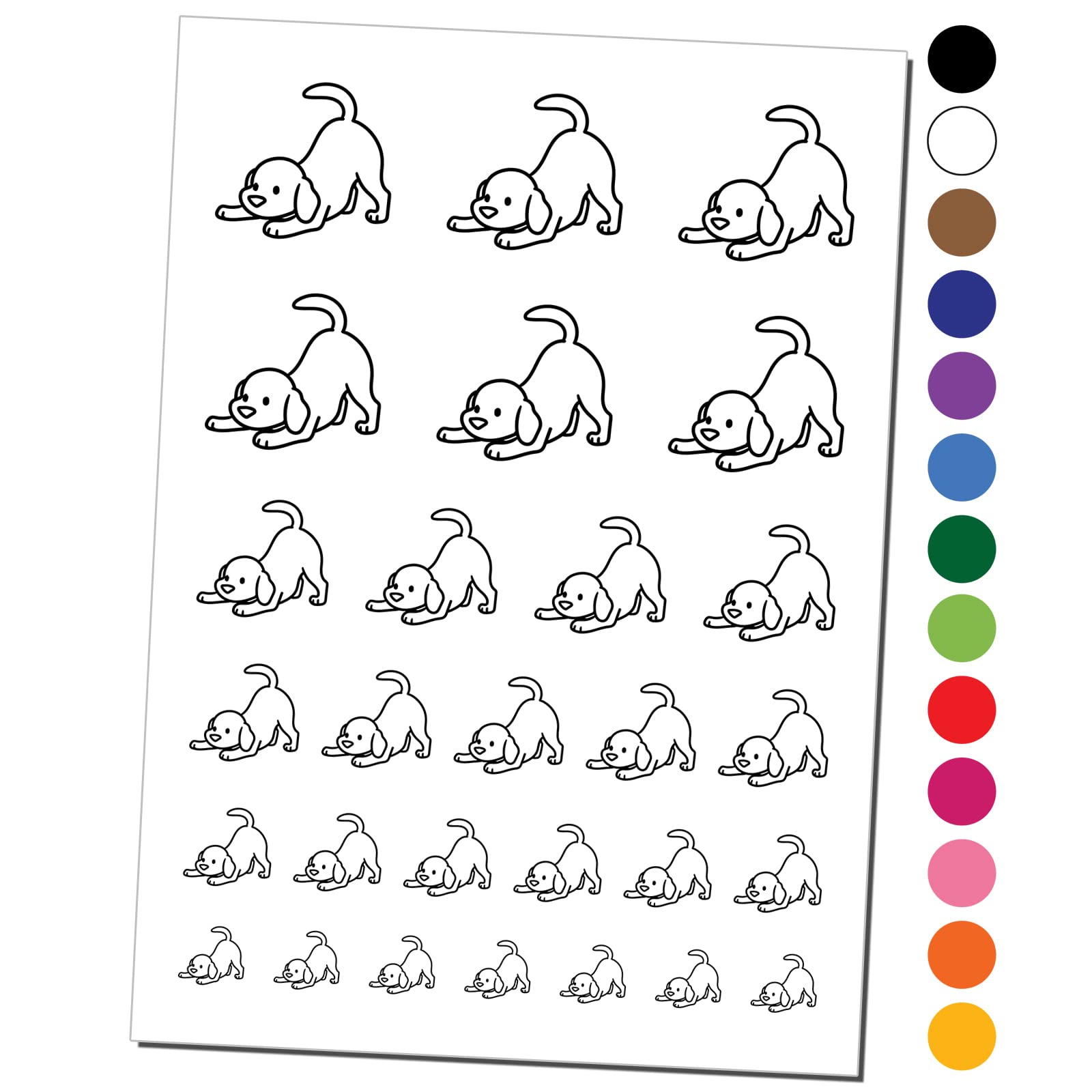 Waterproof Labrador Retriever Play Bow Temporary Tattoos for Dogs - Fake Body Art Stickers (Black, 1 Sheet) - Perfect for Pet Lovers, Dog Parties & Costume Events