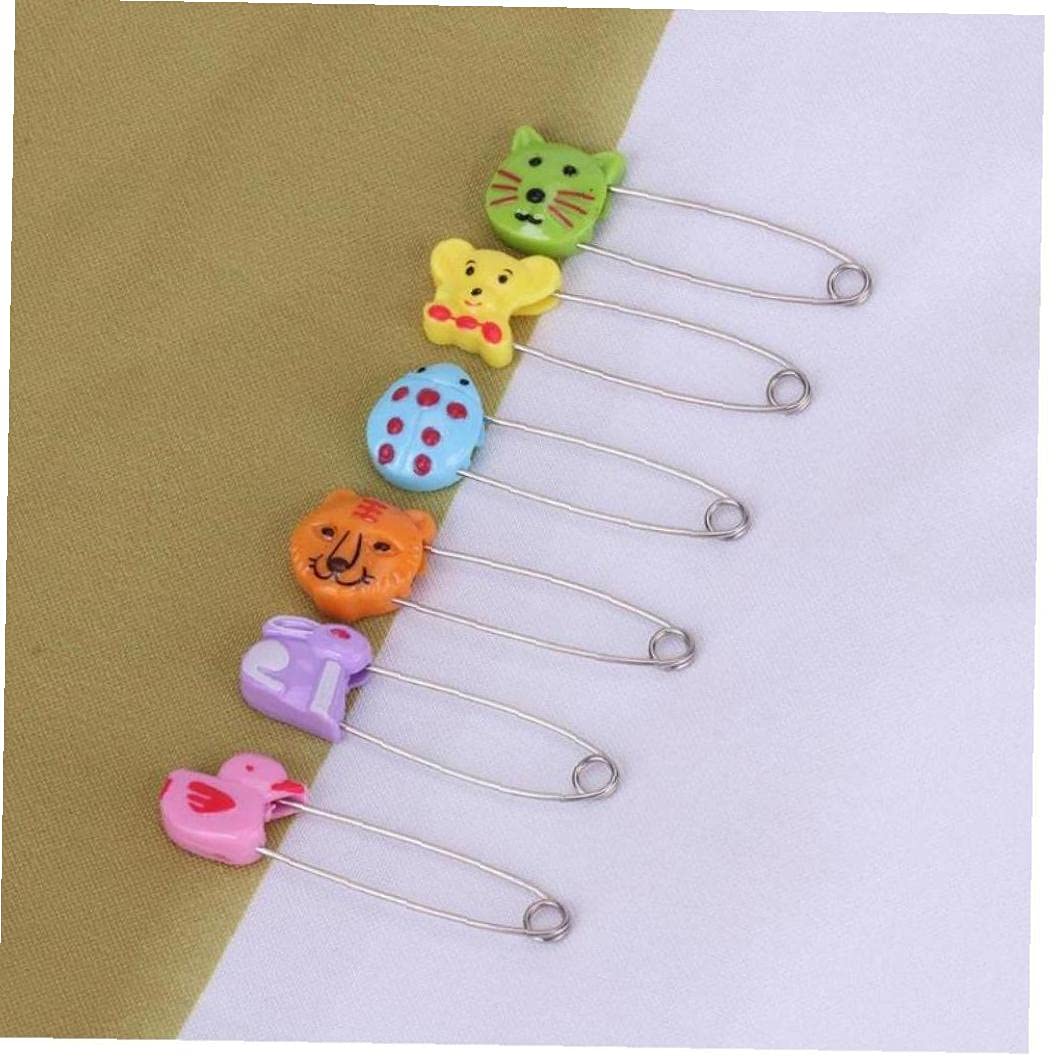 4-Pack Plastic Head Safety Pins - Baby Diaper Fasteners, Infant Nappy Clips for Muslin Cloth & Shower Towels - Secure & Gentle for Newborn Care (Ideal for Daycare, Travel & Home Use)