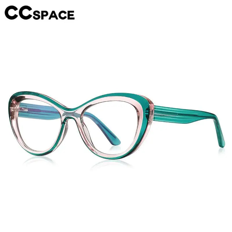 CCspace Women's Full Rim Cat Eye Plastic Eyeglasses 57389 - Stylish Retro Frames for Women, Lightweight & Durable, Perfect for Office, Reading & Fashion Accessories