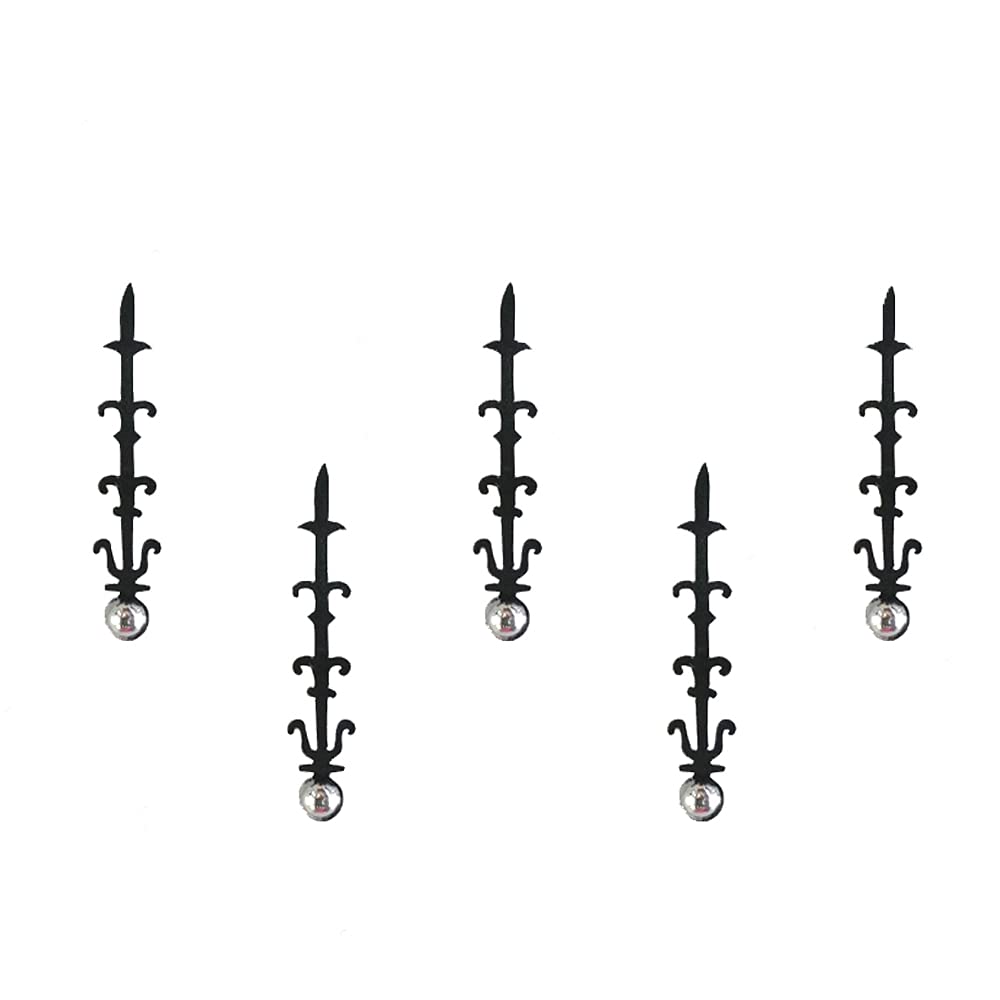 Comet Busters Long Fancy Black Bindi with Silver Dot (BIN720) - Traditional Indian Forehead Jewelry for Weddings, Festivals & Special Occasions