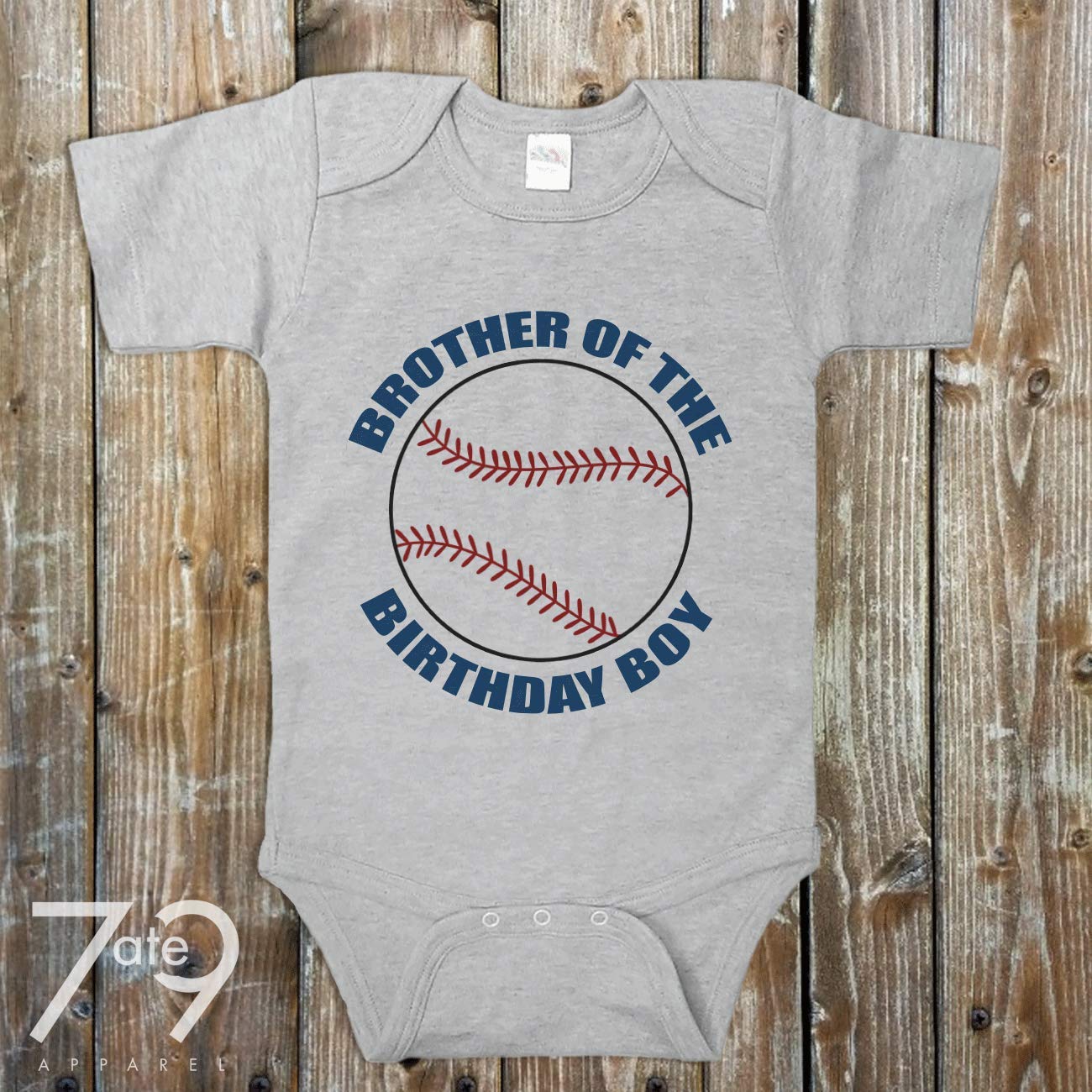 7 ate 9 Apparel Boys' Matching Brother Baseball Romper Outfit - Soft Cotton One-Piece for Siblings, Baby & Toddler Baseball Game Outfits, Family Photo Matching Sets, Cute Twin Brother Outfits for Special Occasions