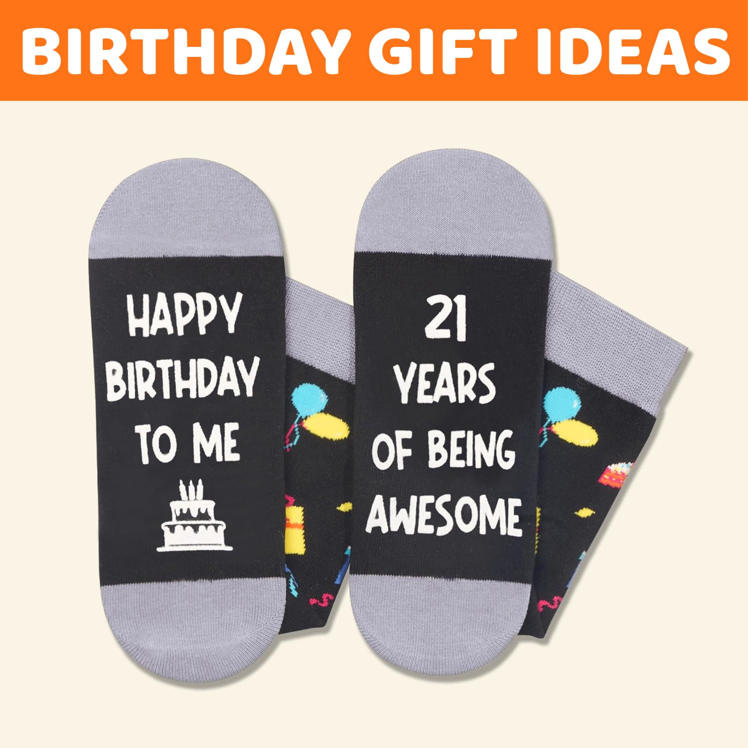HappyPop 21st Birthday Gift Socks for Men & Women - Fun & Unique Present for 21 Year Olds - Perfect for Parties, Celebrations & Surprise Gifts