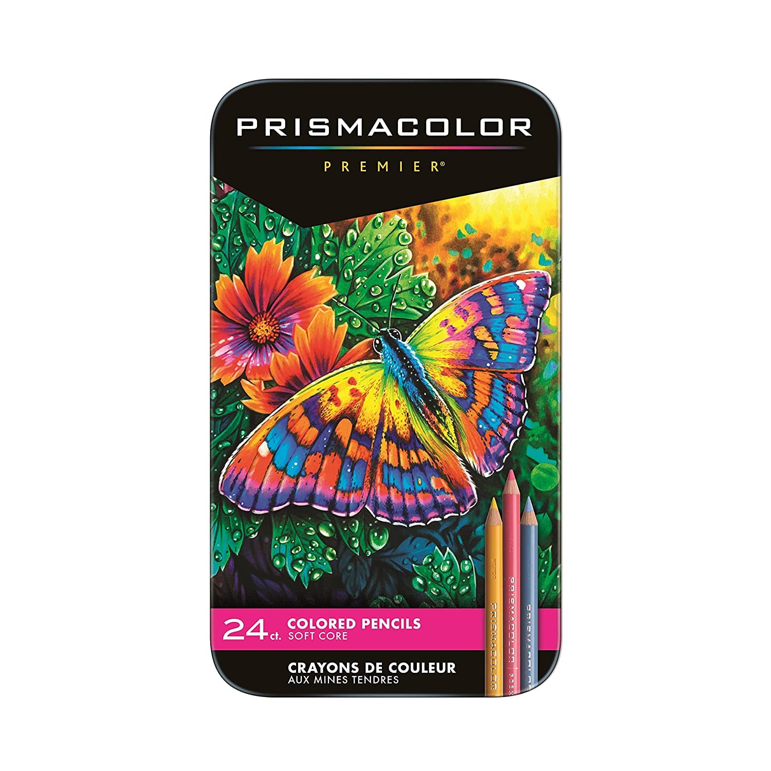 Prismacolor Premier Soft Core Colored Pencils - 24 Vibrant Colors Set for Artists & Adult Coloring Books | Perfect for Sketching, Blending & Shading Techniques