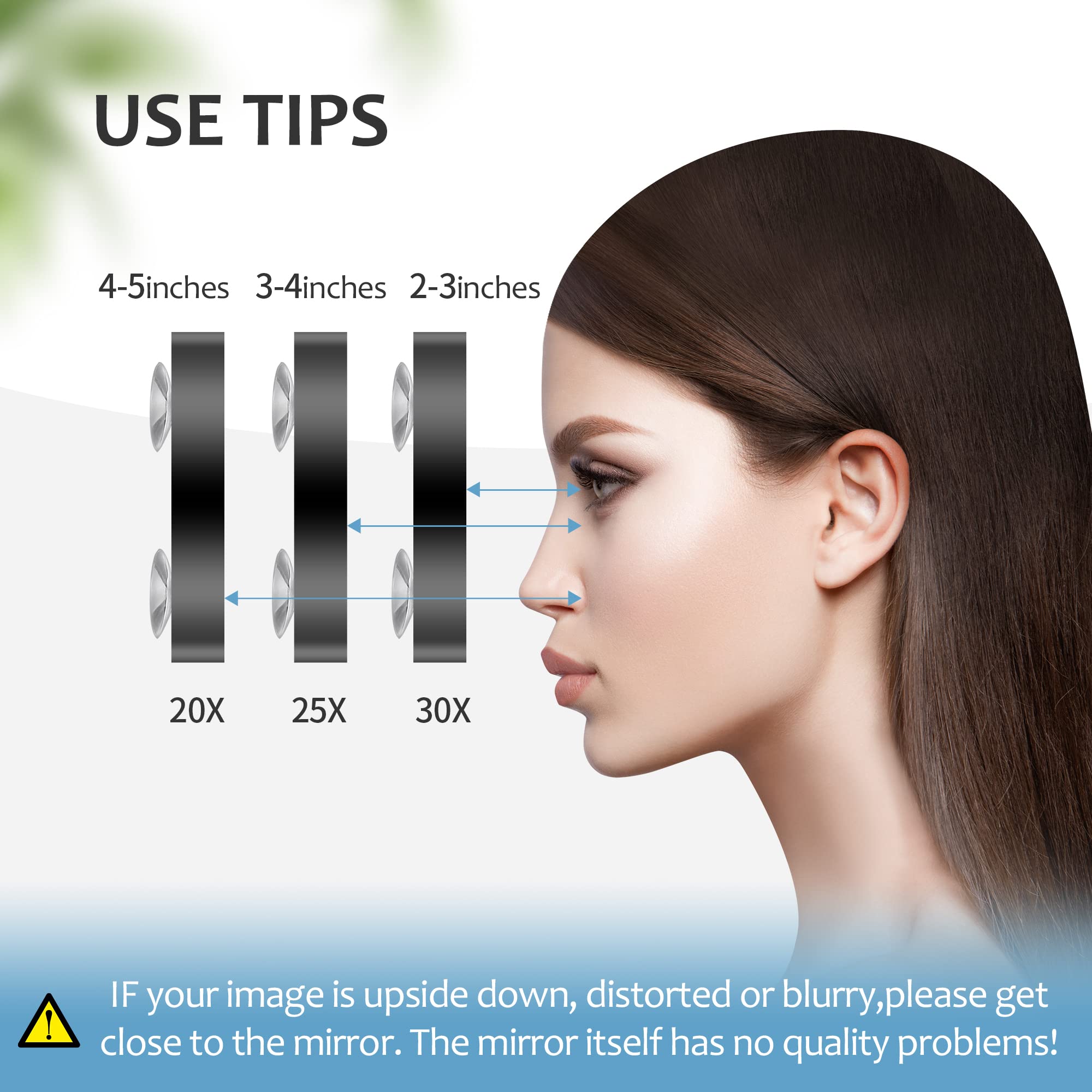 MIYADIVA 30X Magnifying Mirror with Suction Cup & Tweezers - 3.5 Inch Travel Makeup Mirror for Eyebrow Plucking, Skincare & Shaving - Perfect for Bathroom, Bedroom & Travel Vanity