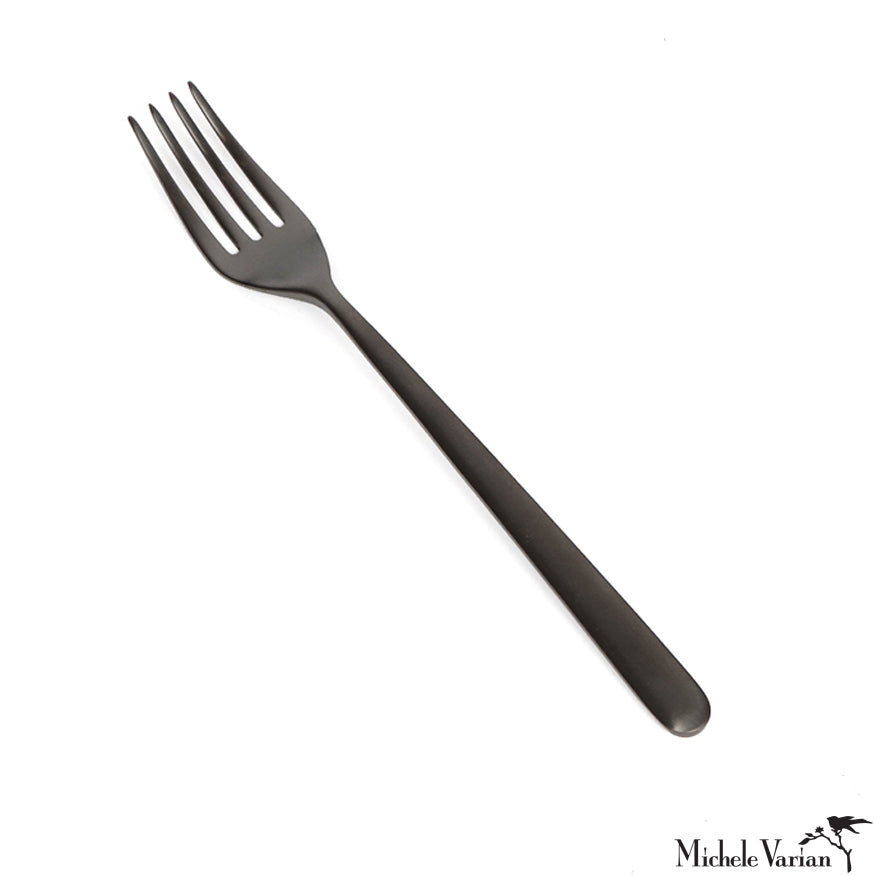 Premium Brushed Black Stainless Steel Table Forks - Set of 4, Elegant Flatware for Dining, Parties & Everyday Use