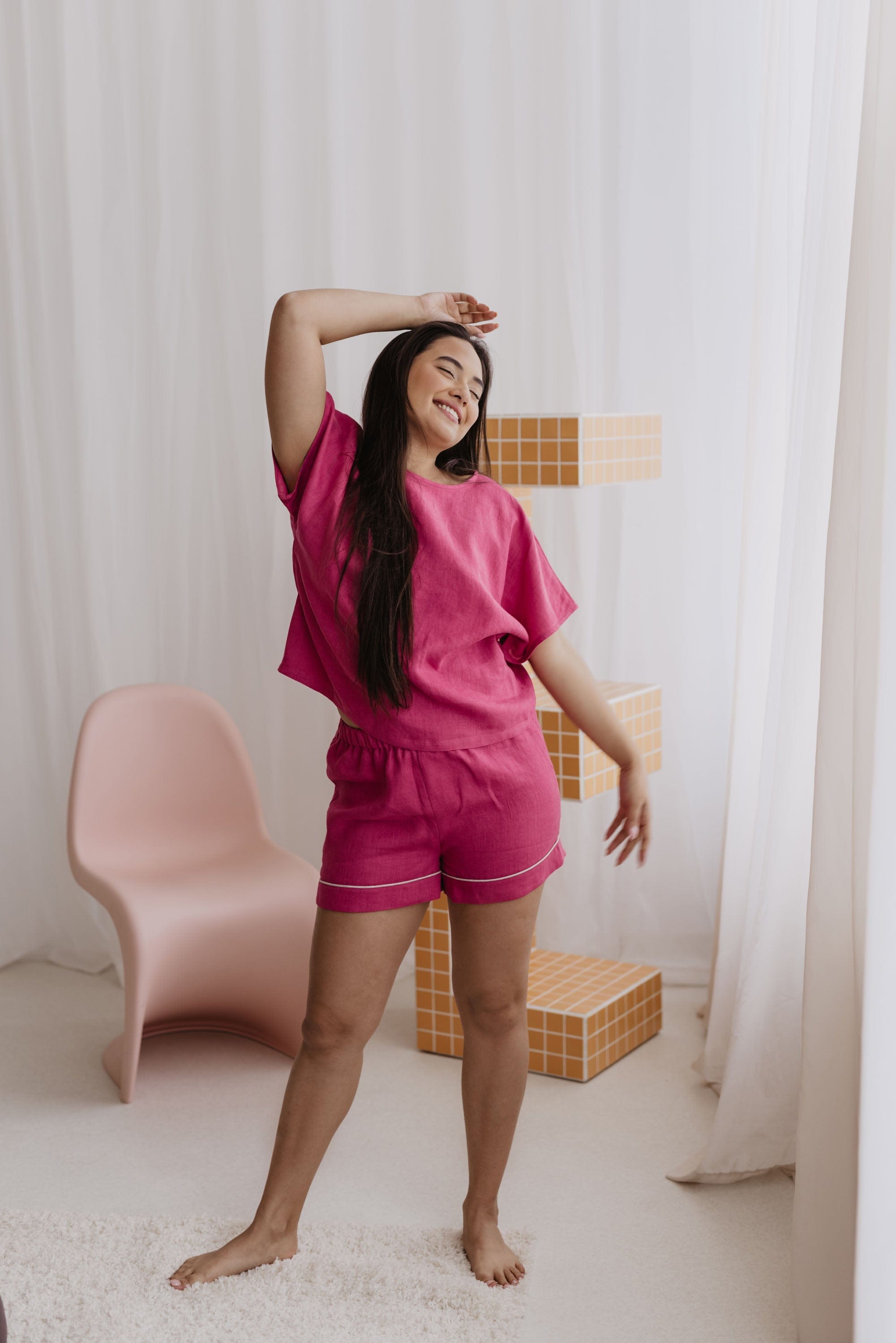 Premium Women's Linen Pajama Set - Soft & Breathable Sleepwear for Women | Multiple Colors | Perfect for Summer Nights, Lounging & Relaxation at Home