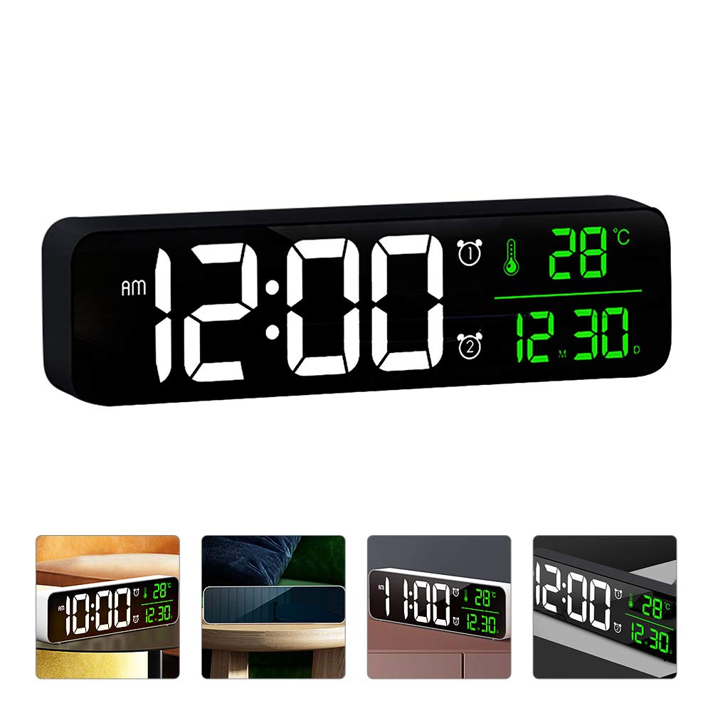 ARTIBETTER Digital LED Alarm Clock with Night Light, Luminous Projection & Beeping - Plug-in Bedside Clock for Students, Kids, Adults - Perfect for Bedrooms, Dorm Rooms & Home Decor