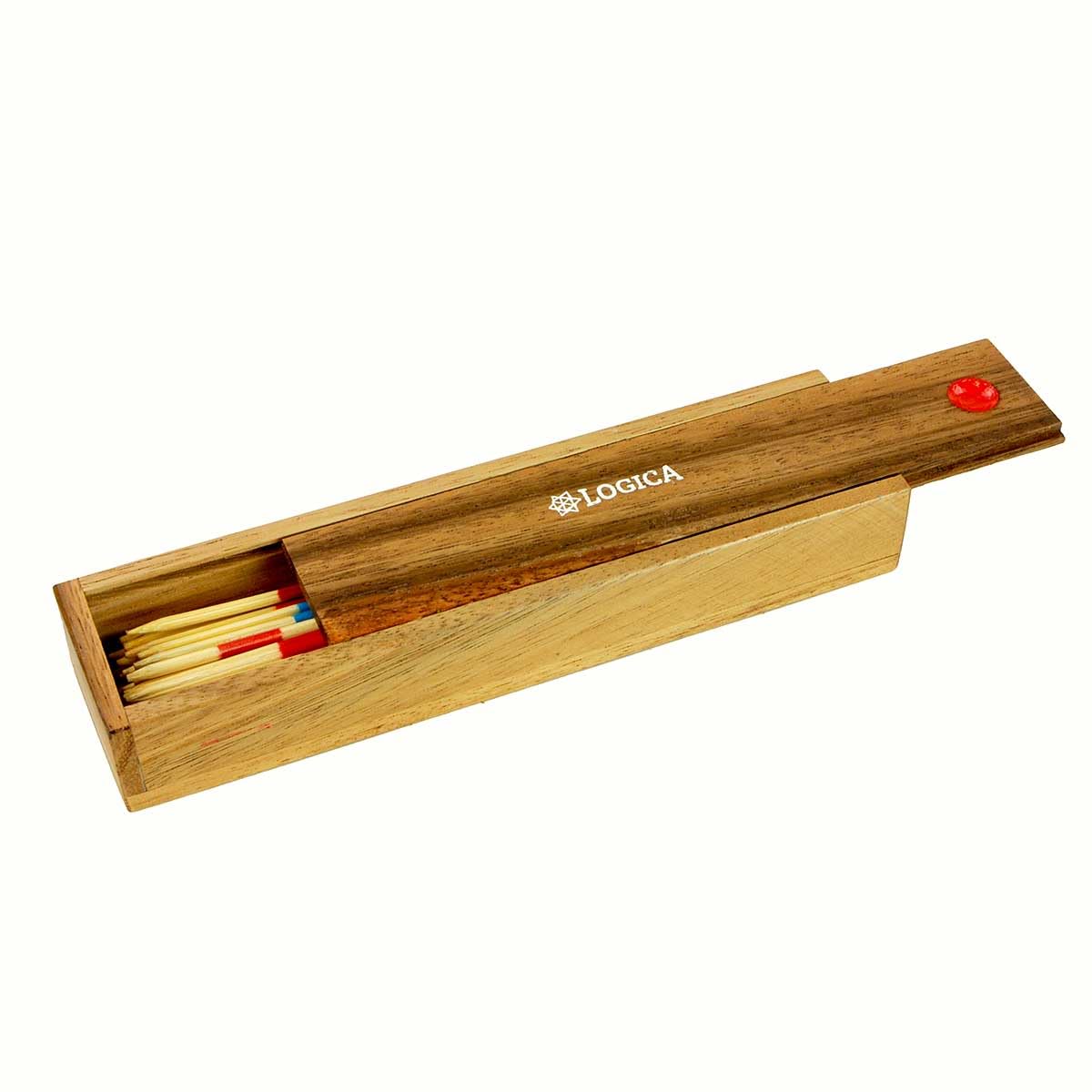 Premium Wooden Mikado Table Game - Classic Teak/Samena Wood Board Game with Bamboo Sticks - Fun Family & Party Game for Indoor & Outdoor Gatherings