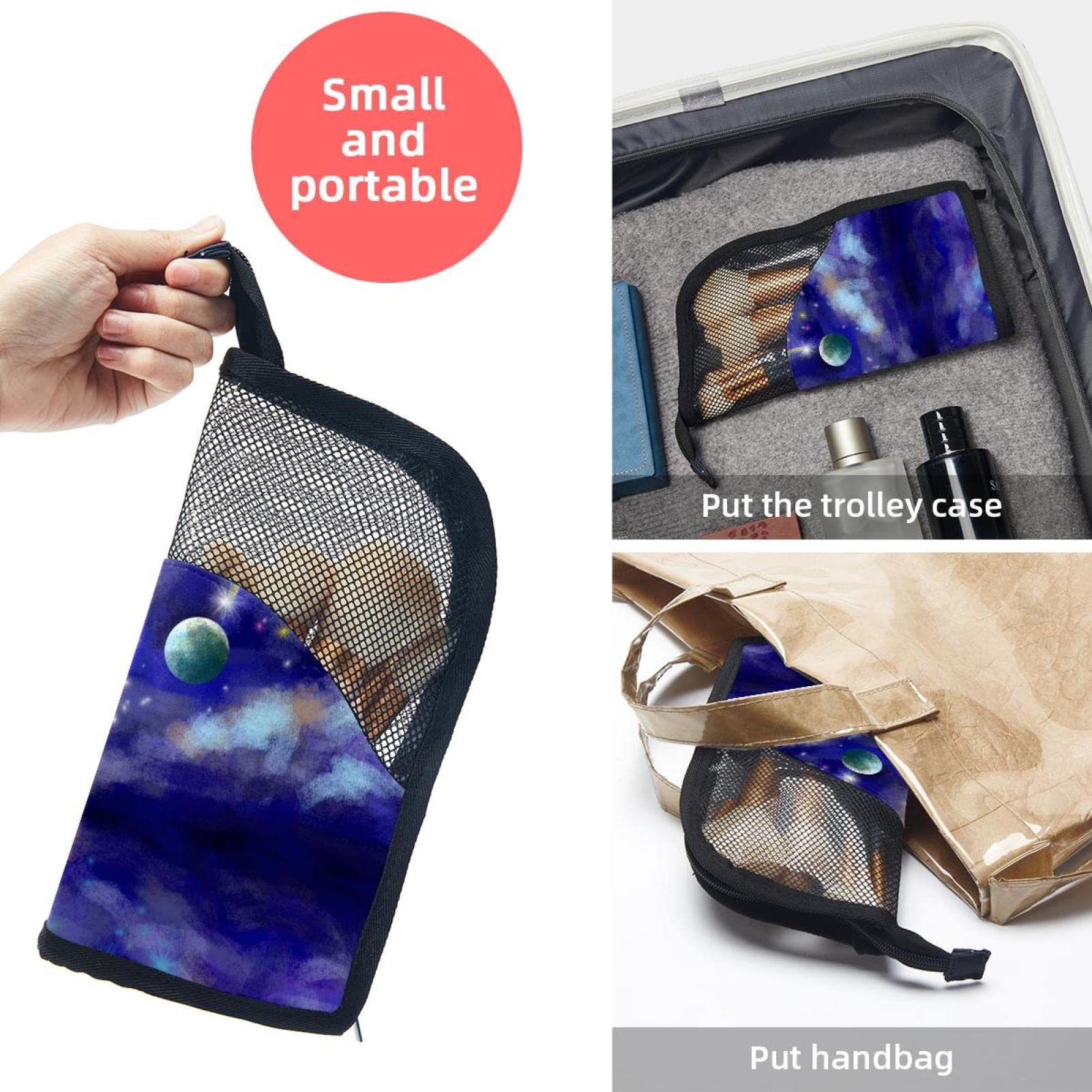 Premium Makeup Brush Organizer Bag with 12 Slots - Nebula Sky Galaxy Design - Portable Cosmetic Brush Holder Case for Travel & Home Storage - Perfect for Makeup Artists & Beauty Enthusiasts