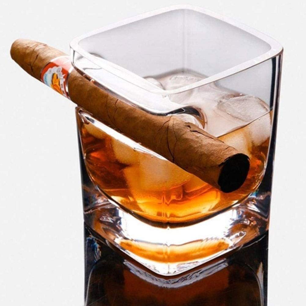 Premium Whiskey Decanter Set with 6 Crystal Glasses - Clear Square Thickened Brandy & Liquor Glassware for Home Bar, Parties & Gifts - Perfect for Whiskey Tasting, Cocktail Making & Elegant Entertaining
