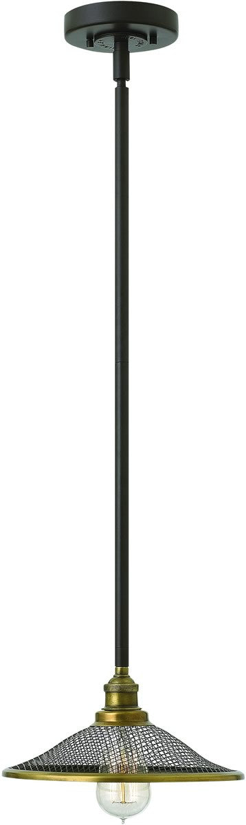 10W Rigby 1-Light Mini Pendant Light Fixture in Buckeye Bronze - Perfect for Kitchen Island, Dining Room, or Entryway Lighting