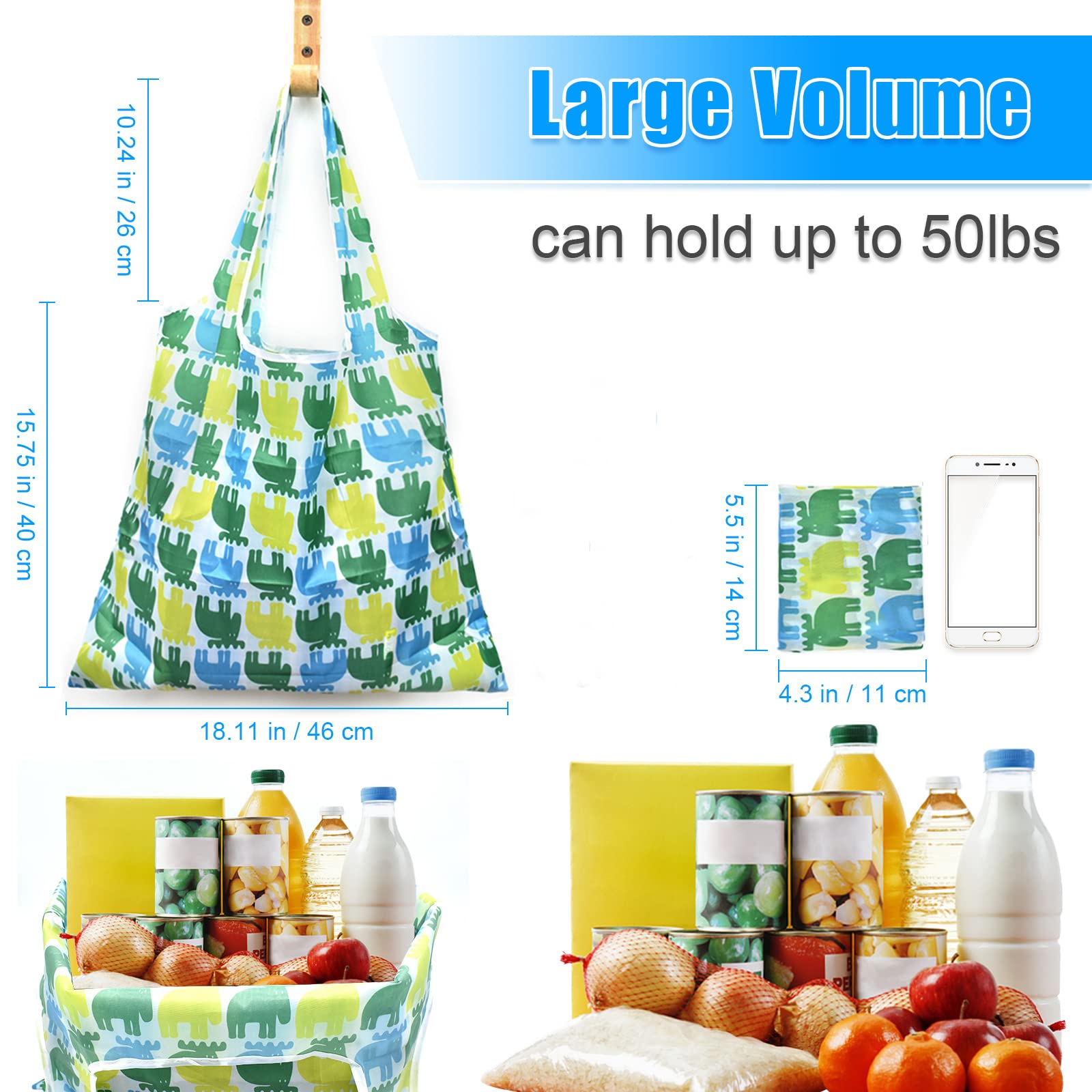 ATAMET Reusable Grocery Bags - 9 Pack Foldable Heavy Duty Shopping Totes - Waterproof Ripstop Fabric for Groceries, Beach, Travel & Gym | Eco-Friendly Envirosax Style Bags