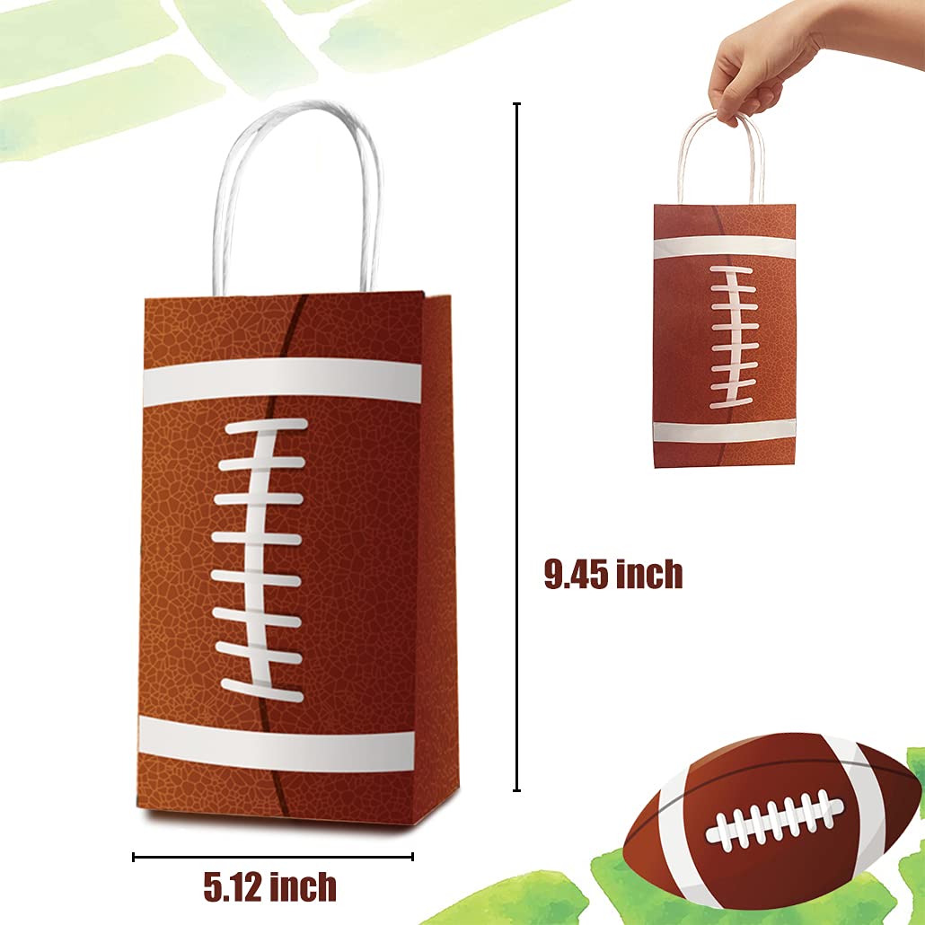 24 Pack Football Candy Favor Bags - Football Themed Party Supplies for Kids Birthday, Sports Celebration & Game Day Treats - Perfect for Goodie Bags, Party Decorations & Football Theme Events