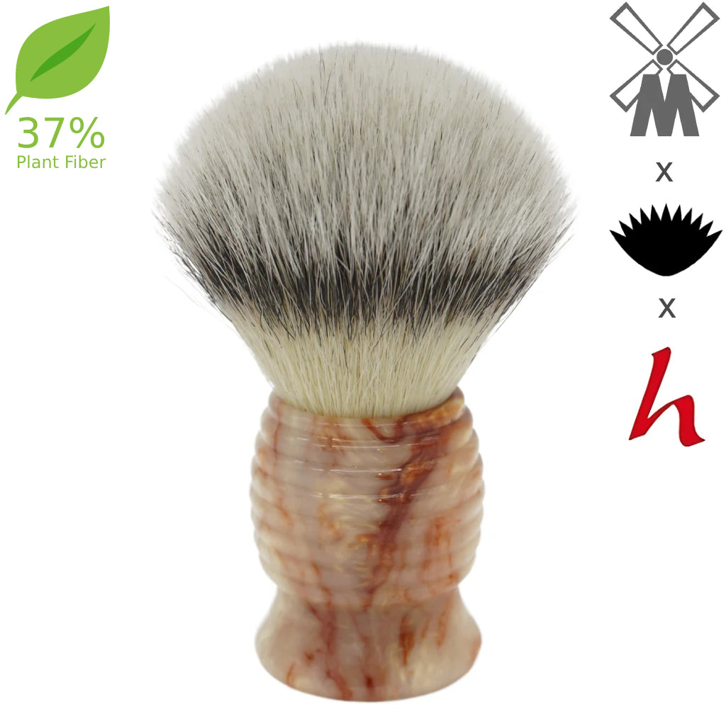 Premium 25mm Mühle STF XLarge Synthetic Shaving Brush with 37% Plant Fiber Knot & AP Shave Co. Crushed Mud Resin Handle (#84) - Handcrafted by Shavemac for Luxury Wet Shaving & Grooming Rituals
