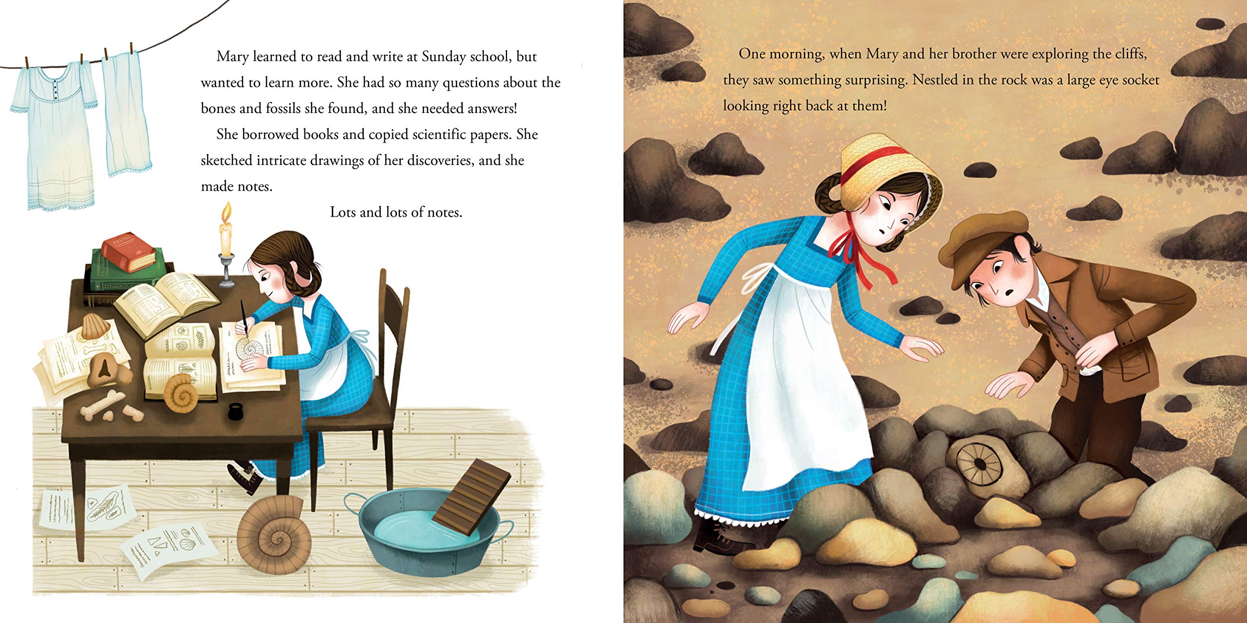 Dinosaur Lady: Mary Anning, First Paleontologist - Kids Fossil Book & Science Gift