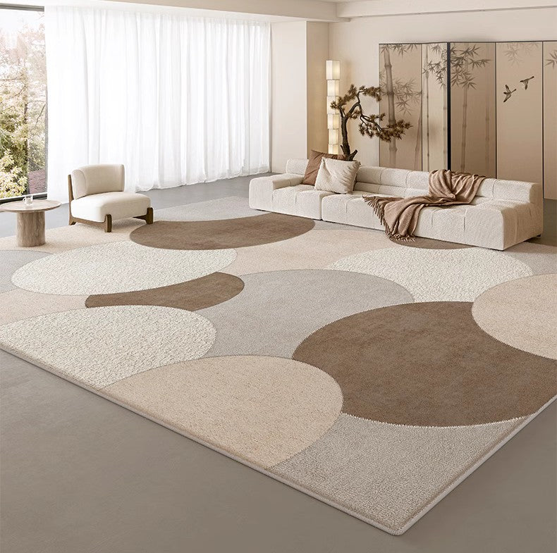 Modern Geometric Area Rugs - Non-Slip Contemporary Carpet for Bedroom, Living Room & Dining Room - Soft Boho Home Decor for Cozy Interior Design