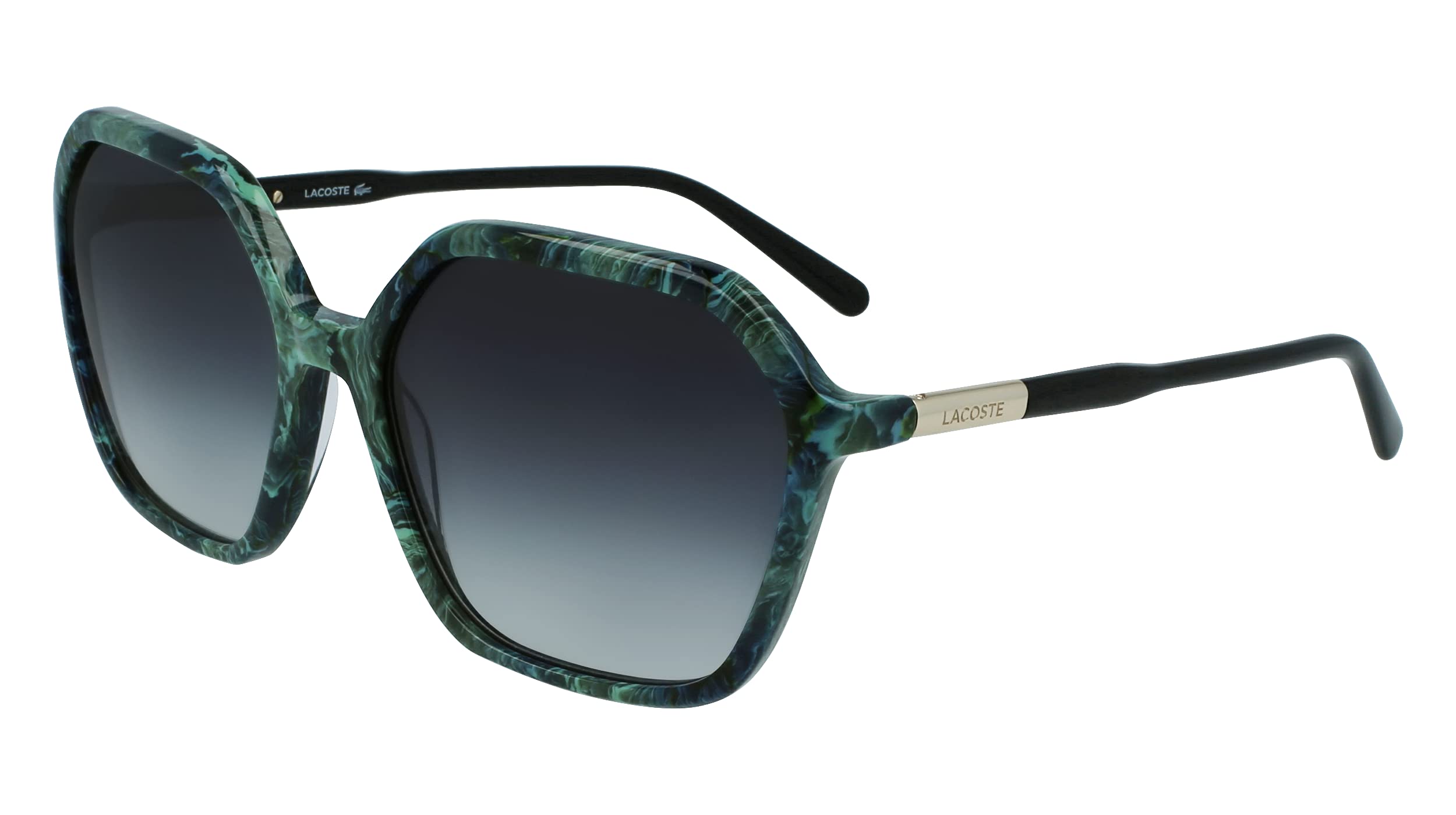 Lacoste Women's L962s Square Sunglasses - UV Protection, Polarized, Fashionable & Lightweight for Outdoor Activities, Driving, and Beach Wear