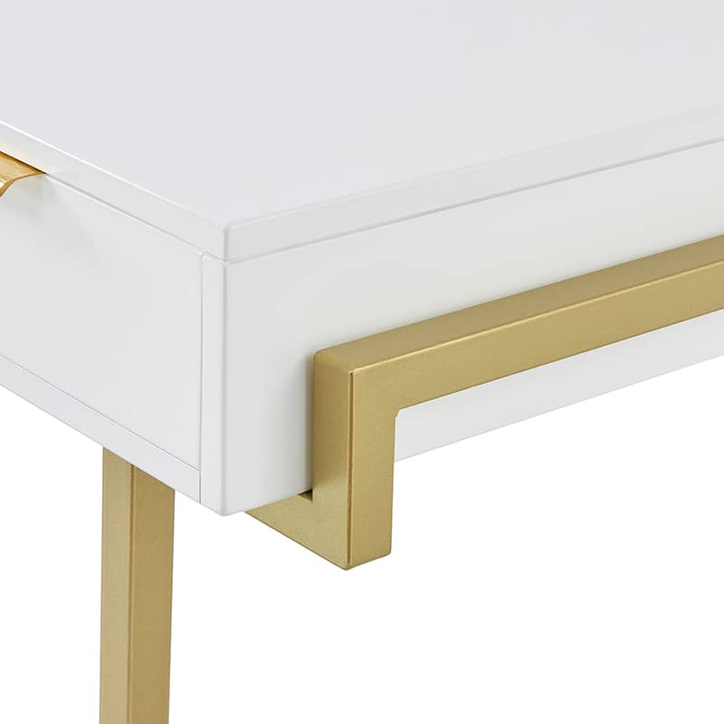 Helena Modern Writing Desk with Storage Drawers & Built-in Cable Management - Perfect for Home Office, Study Room & Small Spaces