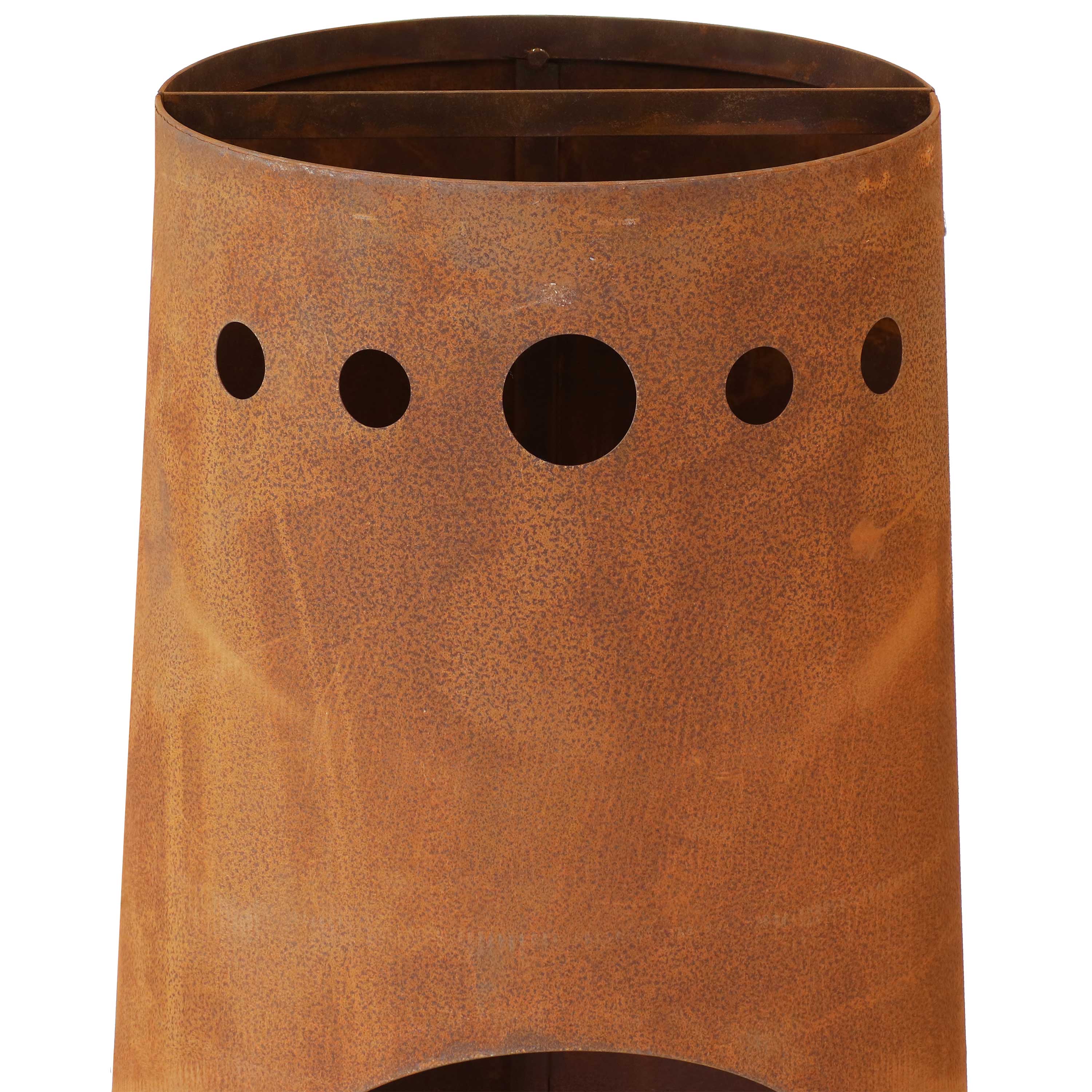 Sunnydaze Santa Fe Steel Chiminea with Rustic Finish - Outdoor Fire Pit for Patio, Garden, Backyard & Camping - 50 Inch Black Fireplace for Cozy Evenings & Entertaining