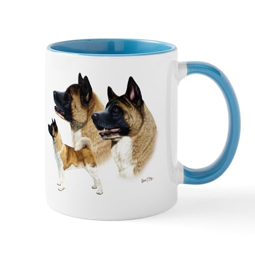 White/Blue Inside - Akita Mug