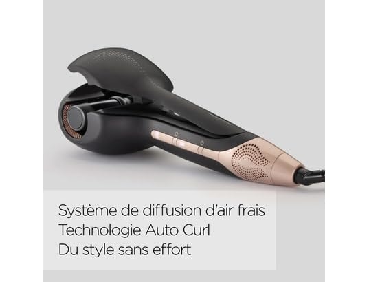BaByliss C1900E Automatic Curling Iron with Cool Air Smart System, 180-230°C Temperature Range, Black – Perfect for Salon-Quality Waves at Home