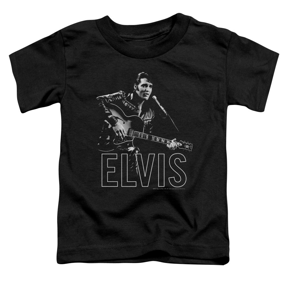 Elvis Presley Men's Black Guitar in Hand T-Shirt | Vintage Rock Music Tee for Concerts & Casual Wear