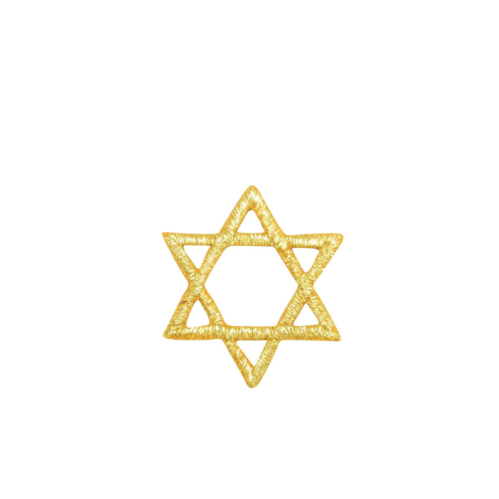 Small Hanukkah Jewish Star of David Gold Embroidered Iron-On Patch - Perfect for Clothing, Hats & DIY Crafts | Religious Apparel Accessory