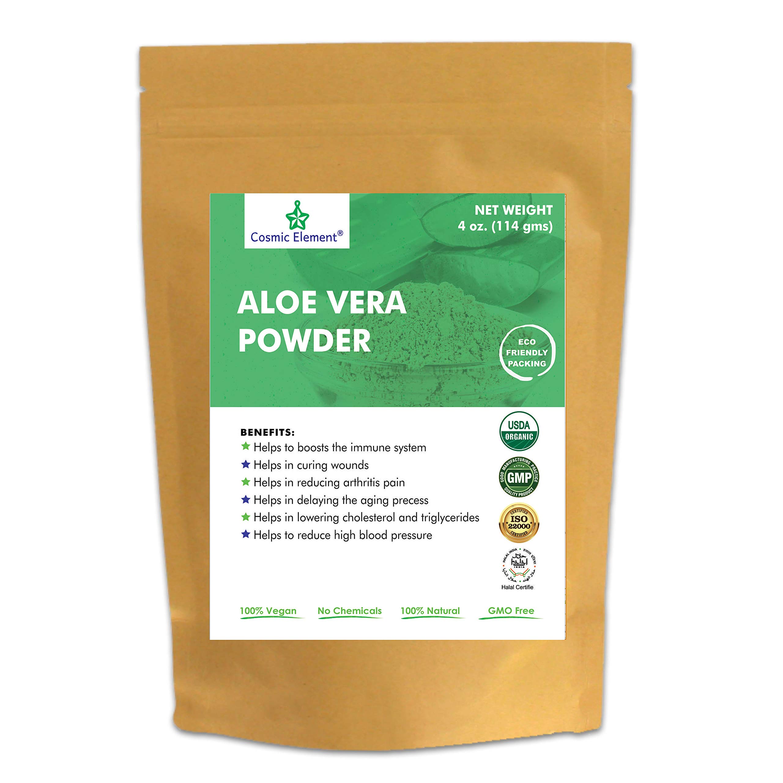 Organic Aloe Vera Powder 100% Pure | Hydrating After Sun Care, Moisturizing for Face, Body & Skin | Sunburn, Acne & Dry Skin Relief | Aloe Powder for Hair Growth | 4 oz | Perfect for DIY Skincare, Sunburn Recovery & Natural Hair Treatments