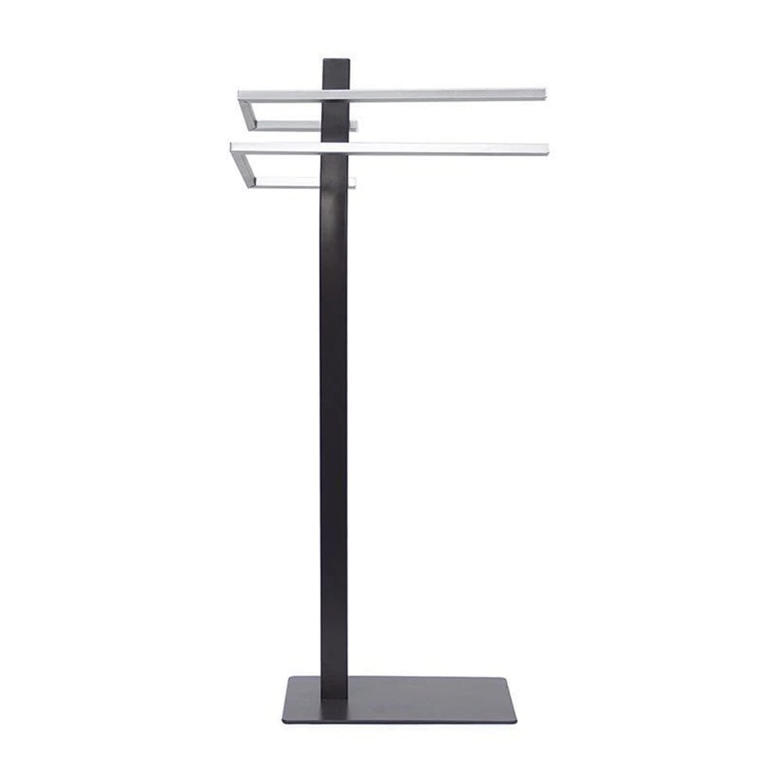 AIIOW Freestanding Towel Rack - 2 Tier L-Shaped Bathroom Towel Holder for Hand & Bath Towels | Space-Saving Drying Stand for Vanity Countertop, Laundry Room & Guest Bathroom