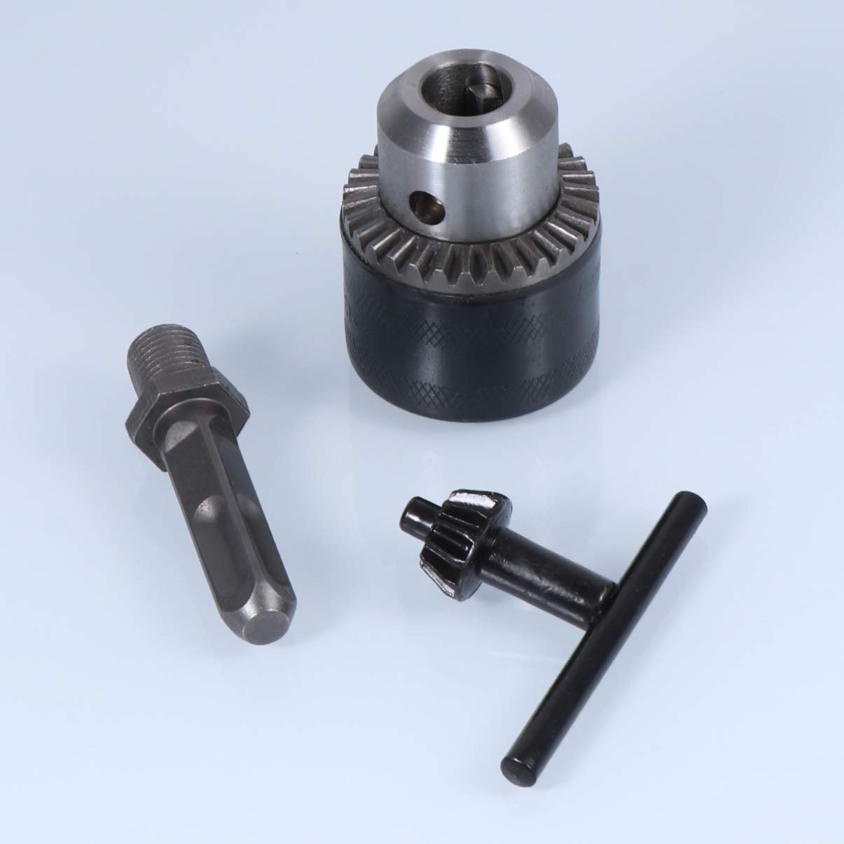 DOITOOL Keyless Drill Chuck Set - 3-Piece Black Drill Chuck Adapter for Easy & Quick Bit Changes - Perfect for DIY Projects, Woodworking, and Metal Drilling