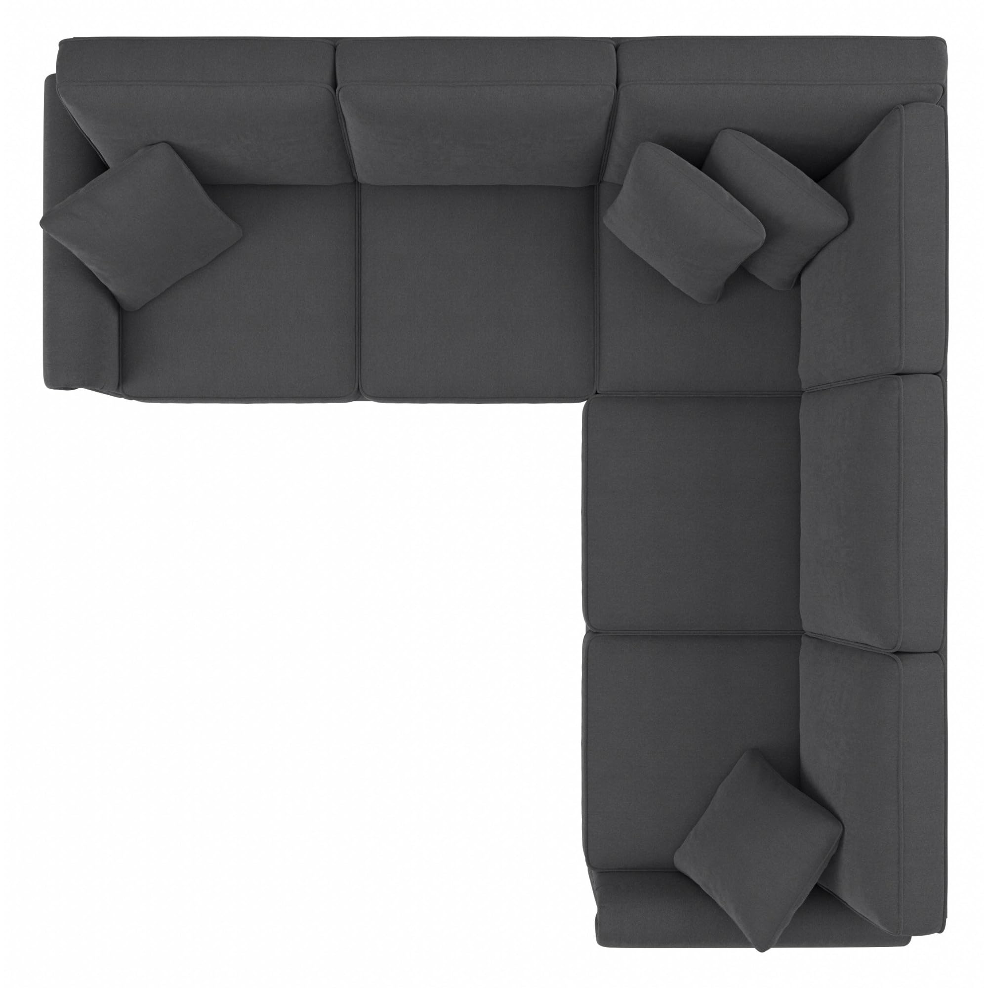 Bush Furniture 87 Inch L-Shaped Sectional Sofa with Pet-Friendly Fabric - Coventry Collection Charcoal Gray Herringbone for Living Room, Family Room & Home Office