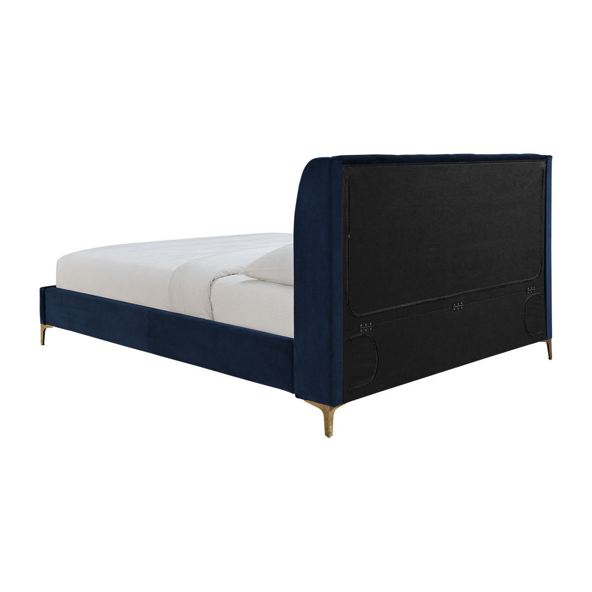 Georgia Velvet Queen Bed - Luxurious Soft Velvet Upholstered Queen Size Bed Frame with Sturdy Wooden Legs | Perfect for Master Bedroom, Guest Room, or Apartment Decor