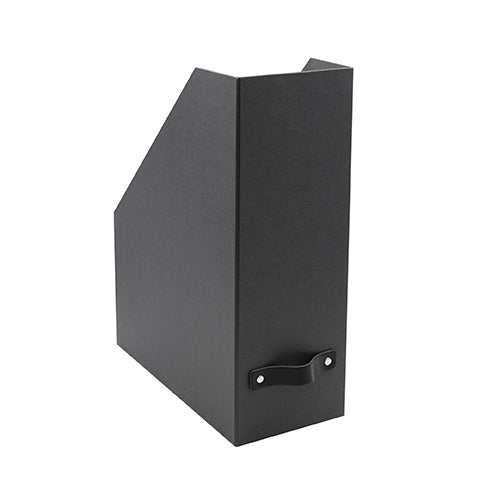 Estelle Black Magazine File Holder - Stylish Document Organizer for Office, Home & School Use