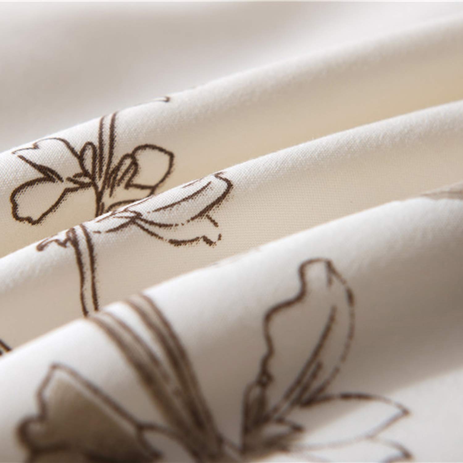 Luxury Cream Floral Duvet Cover Set Queen Size - Soft Reversible Bedding for Cozy Sleep