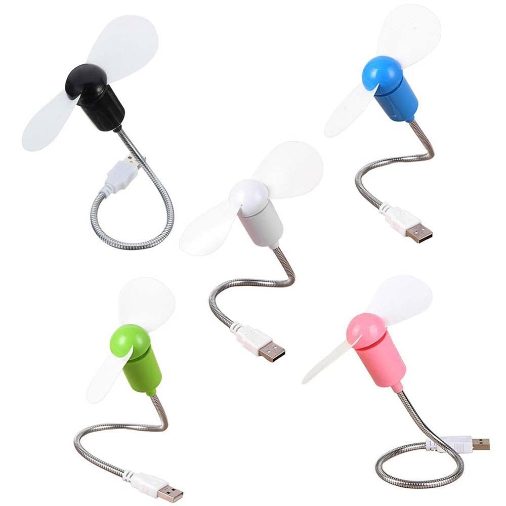 Mini USB Snake Fan - Flexible Bendable Air Cooler for Computer & Laptop, Portable Desktop Fan with Soft Leaves, Quiet Cooling (White) - Perfect for Office, Home & Travel Use