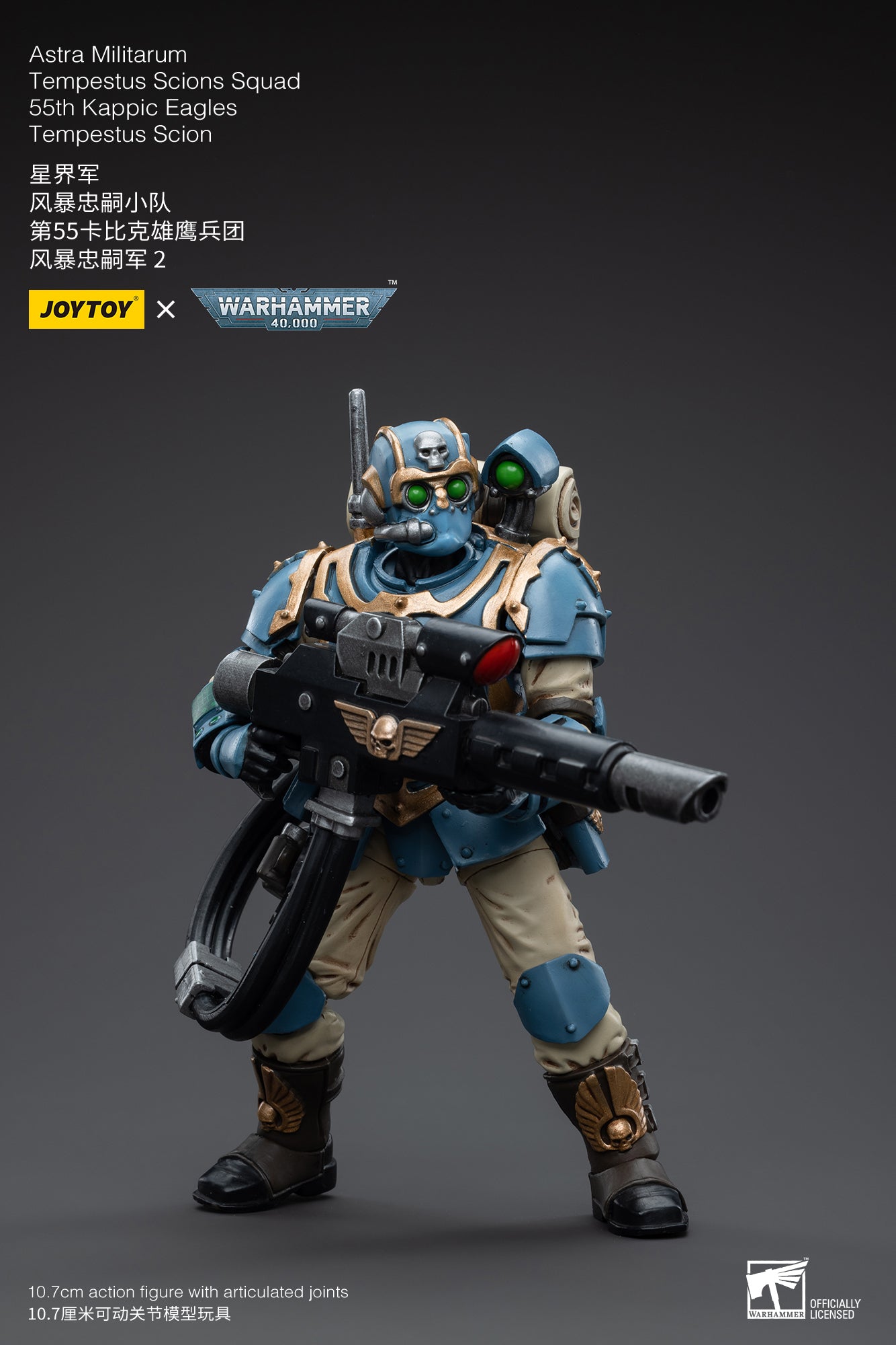 1/18 JOYTOY 3.75-inch Astra Militarum Tempestus Scions Action Figure - 55th Kappic Eagles Squad of 2 - Highly Detailed Collectible Military Miniatures for Warhammer 40K Fans, Tabletop Gaming & Display