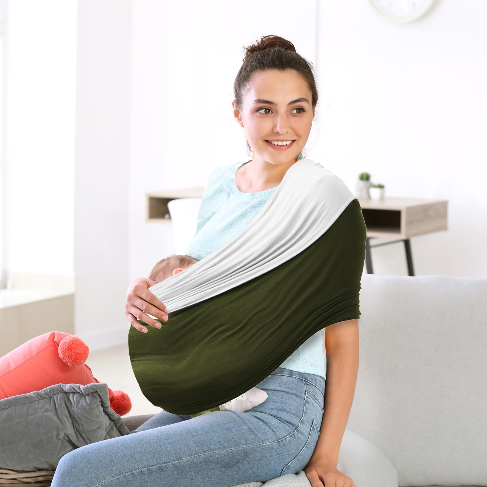 Best Baby Wrap Carrier - Lightweight & Ultra Soft Unisex Sling for Newborns & Toddlers - Easy to Wear Hands-Free Infant Carrier for Breastfeeding, Shopping & Outdoor Activities