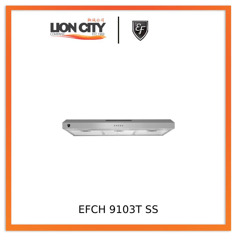 EF EFCH9103TSS 90CM Slimline Stainless Steel Range Hood - Modern Kitchen Ventilation for Apartments & Small Spaces