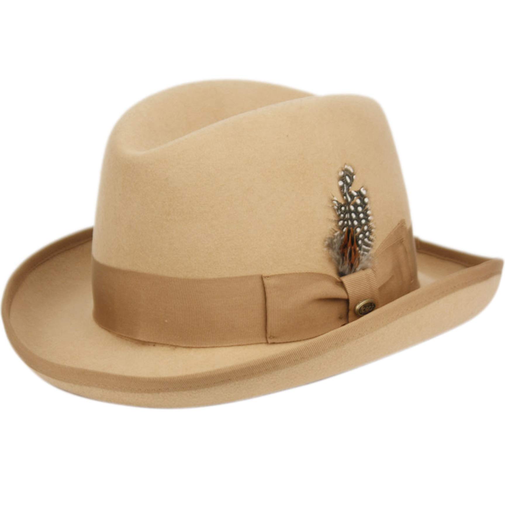 Epoch Classico Men's Wool Felt Homburg Hat - Vintage Style Fedora for Formal Occasions, Weddings & Business Events