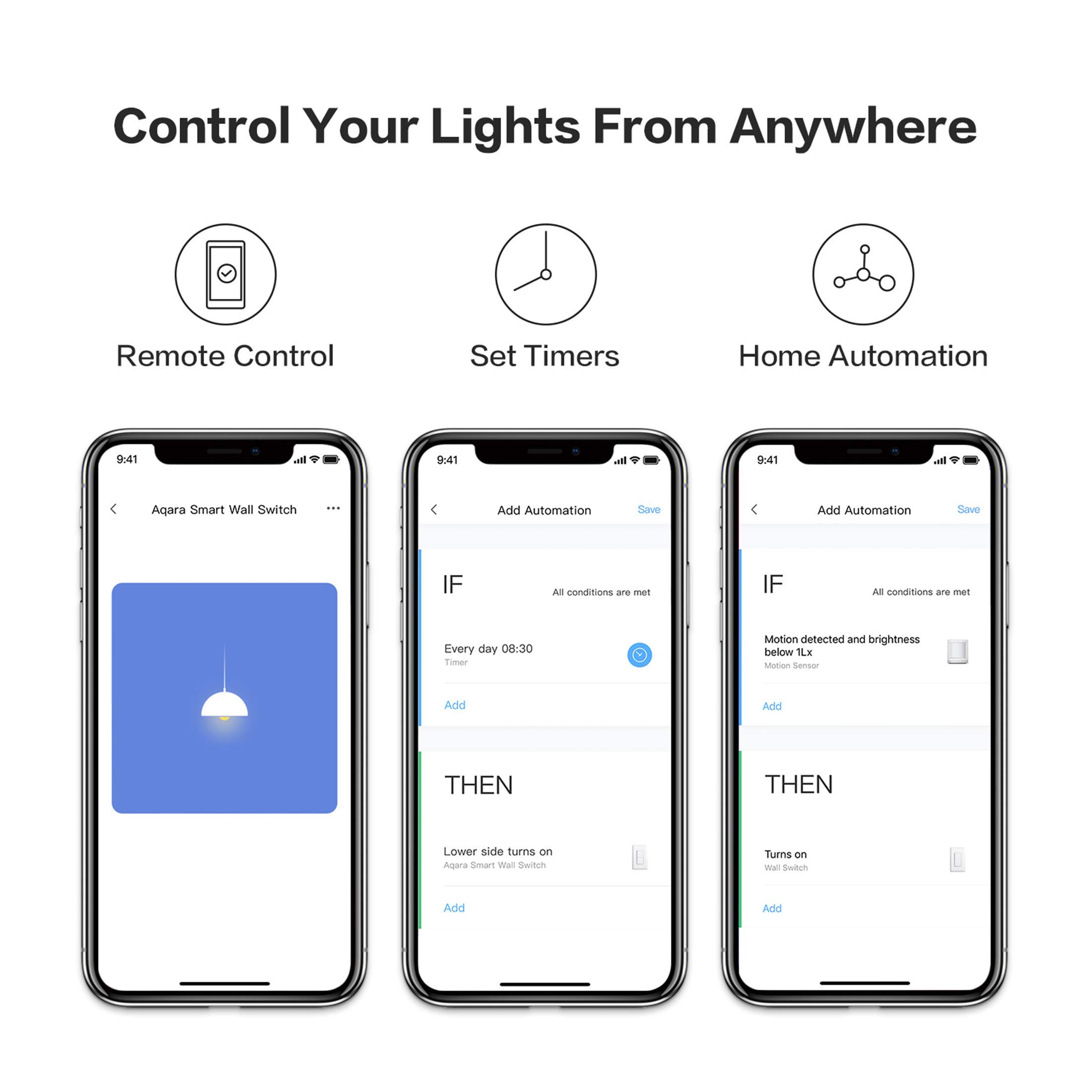 Aqara Smart Light Switch (No Neutral, Single Rocker) & Door/Window Sensor Kit - Zigbee Hub Compatible, Remote Control & Timer for Smart Home Automation | Perfect for Bedroom, Living Room & Garage Lighting Control
