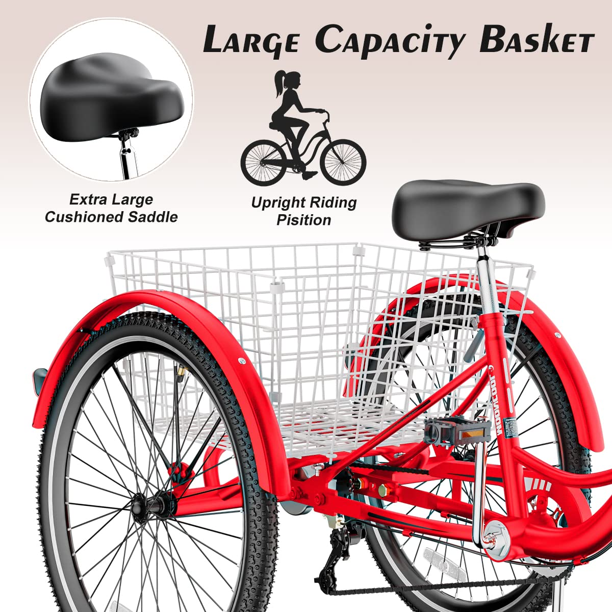 Barbella 7-Speed Adult Tricycle - 24
