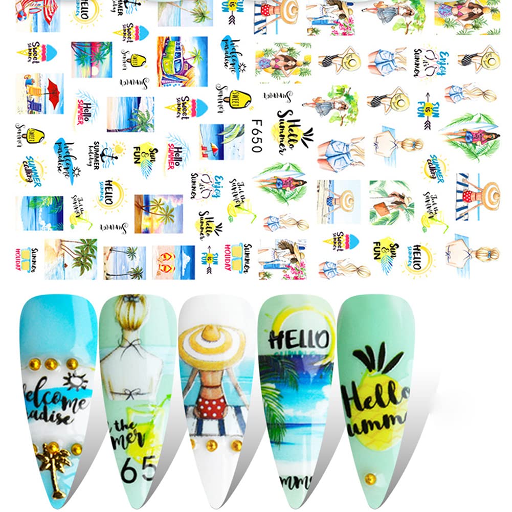 Abstract Face Nail Stickers - 3D Self-Adhesive Nail Art for Women | DIY French Manicure & Summer Designs