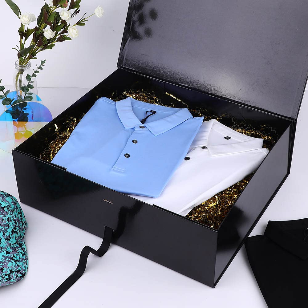 Extra Large Black Gift Box 19x16x6 Inches - Premium Magnetic Closure Wedding Gift Box with Ribbon - Perfect for Groomsman Proposals, Wedding Dresses & Special Occasions (Glossy Black)
