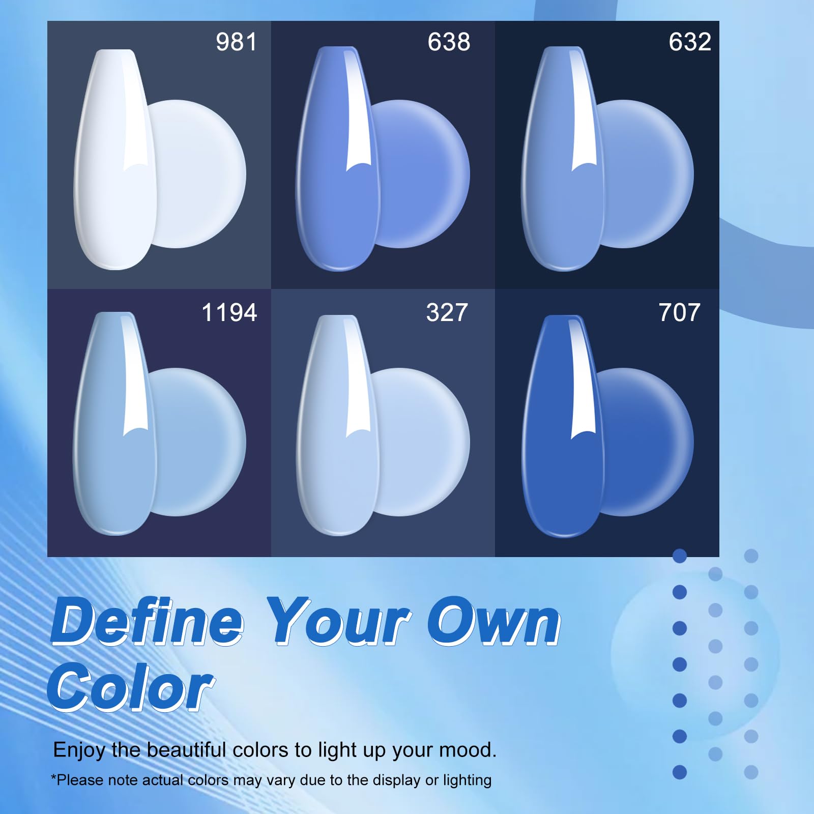 LKE Gel Nail Polish Kit - 6 Colors Halloween & Christmas Collection (Baby Blue, Ocean, White) - Soak Off UV/LED Lamp Nail Art Set for DIY Manicure & Pedicure - Perfect for Home Salon, Party Nails & Holiday Gift