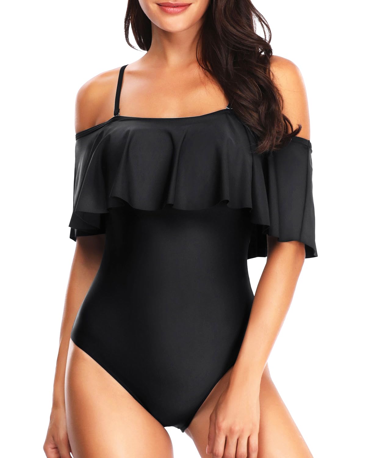 Vintage Off Shoulder Swimsuit for Women - Beach & Pool Wear
