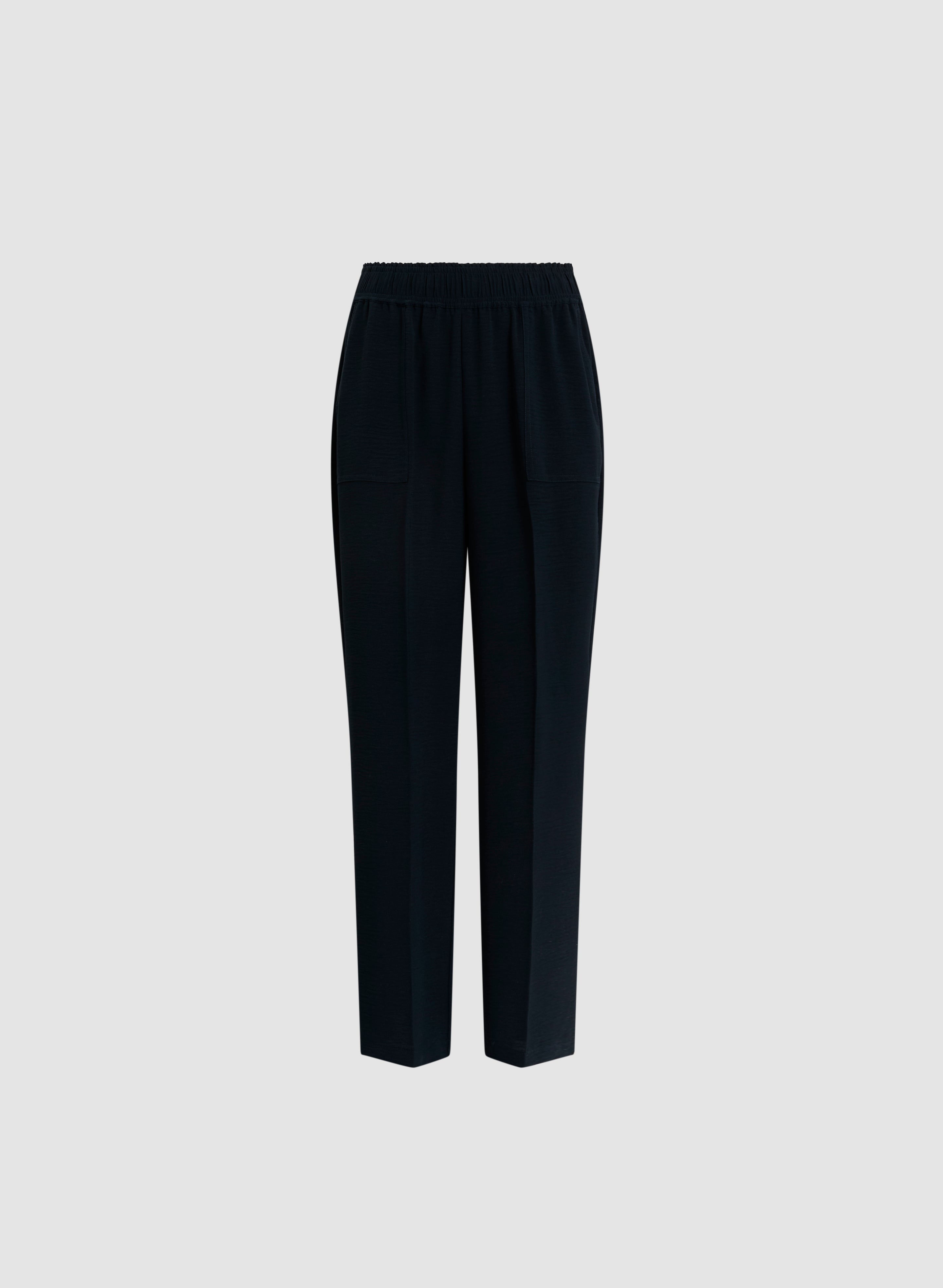 Comfortable Stretchy Crepe Pull On Pants for Women - Soft Elastic Waist Lounge Pants for Yoga, Travel & Home Wear
