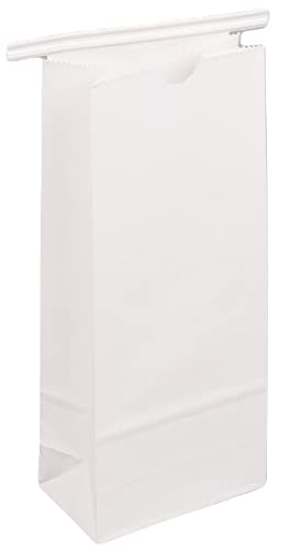 50 Pack 1 LB White Tin Tie Paper Bags for Bakery, Cookies & Coffee - No Window, Bulk Food Storage Bags for Home, Cafes & Bakeries - Eco-Friendly & Durable Packaging Solution